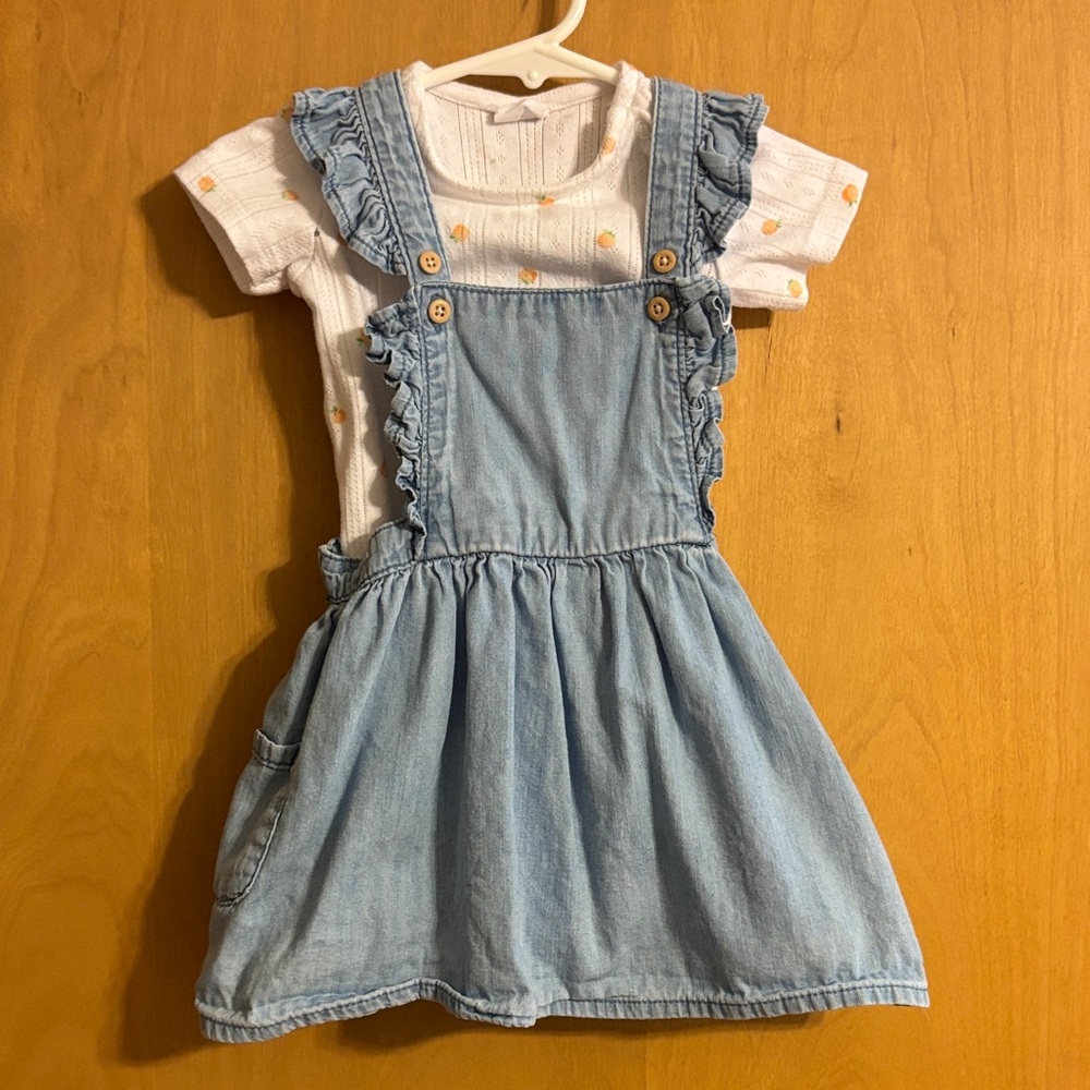 Charming Denim Kids Overall Dress